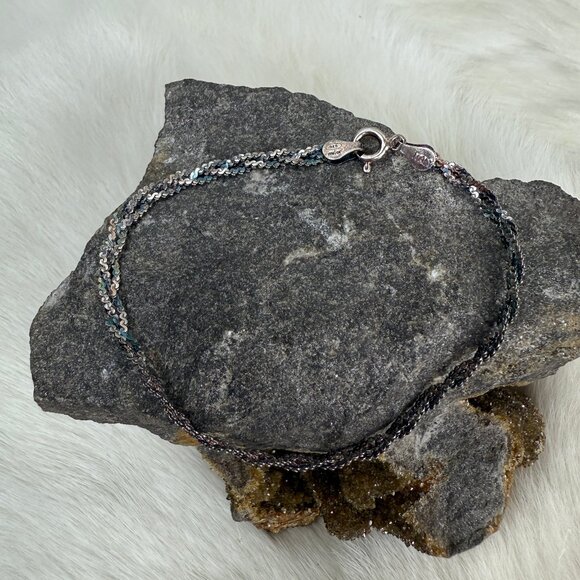 Sterling Silver Milor Italy Braided Chain Bracelet 7.25" 925 - Picture 1 of 5